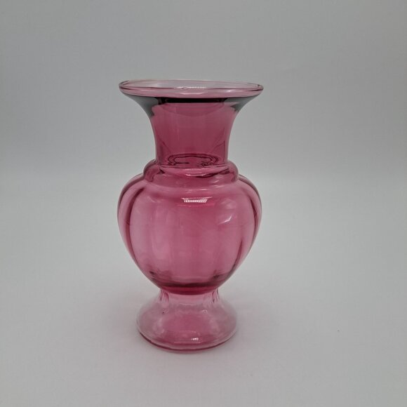 Pilgrim Cranberry Optic Glass Vase - Picture 3 of 8